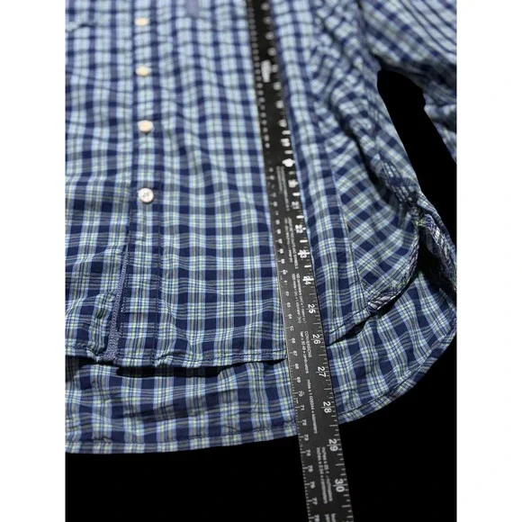 Robert Graham Shirt Mens Cotton Blue Tartan Plaid Tailored Fit Button Up Medium - Picture 7 of 14